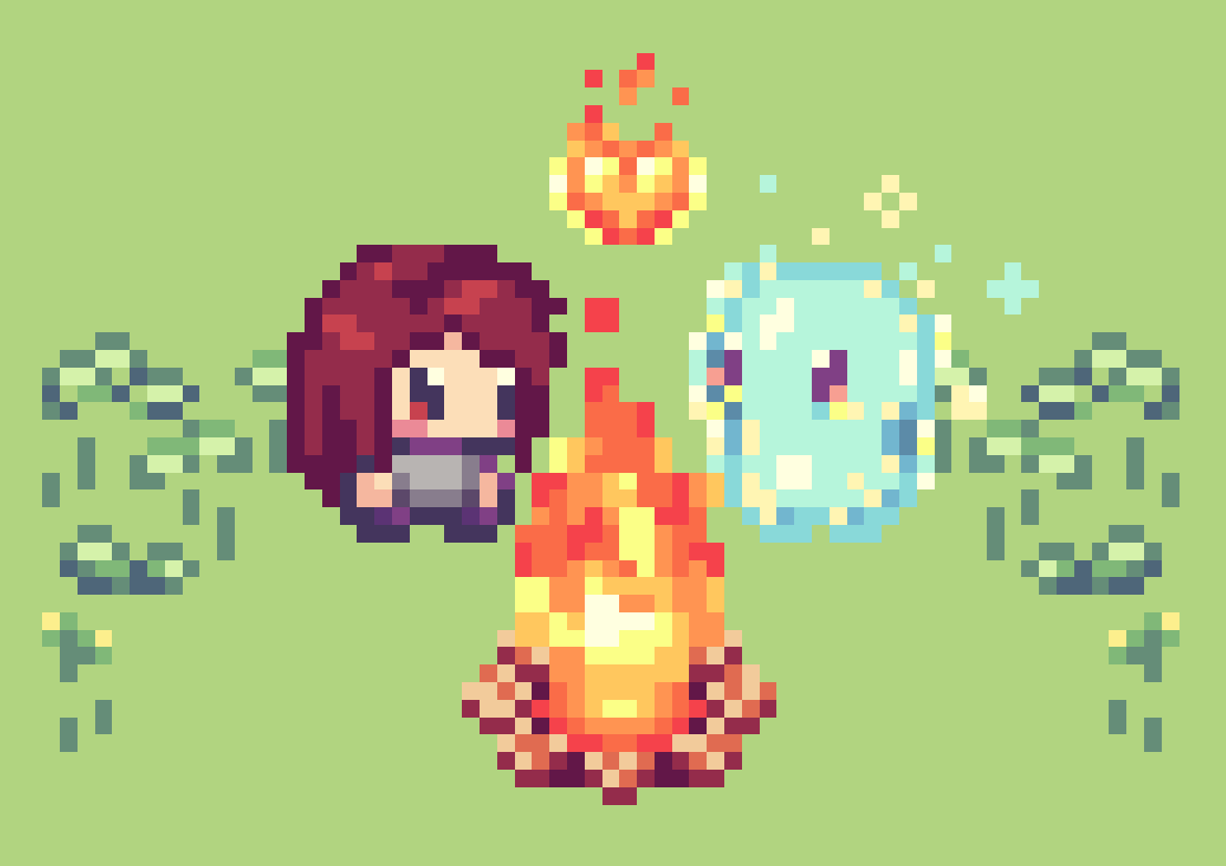 Aith & Eiri pixel art by Eiri